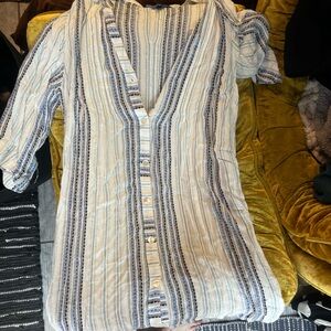 Striped Button-Down Dress